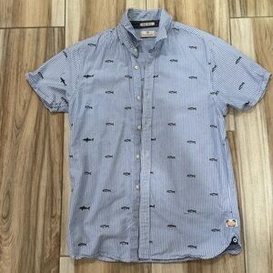 Scotch & Soda Blue Striped Casual Shirt
